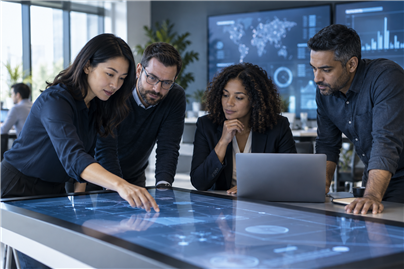 Business and technology leaders working on digital transformation